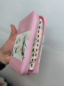 Bíblia tamaño bolsillo reina  valera1960 rosa flores cierre índice 8 puntos