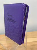 Bíblia de letra grande tamaño 10 puntos Reina Valera 1960 morado con índice cierre