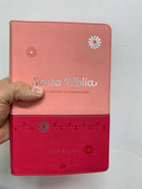 Bíblia Nvi letra grande para mujer cierre rosa y fuscia 11 puntos