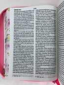 Biblia para jovencitas tamaño portátil letra grande 11 puntos reina valera 1960 rosa primaveral