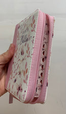 Bíblia tamaño bolsillo riena Valera 1960 con cierre mariposa rosa índice 8 puntos