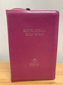 Bíblia bilingüe bilingual bible kjv para jovencitas reina Valera 1960 rosa cierre índice tamaño personal