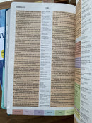 Bíblia de estudio arcoíris Reina Valera 1960 con índice azul turquesa