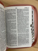 Bíblia tamaño bolsillo reina Valera con cremallera rasado marrón con índice