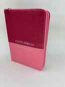 Bíblia para Mujer tamaño bolsillo rosa flores piel imitación cierre índice 8 .5