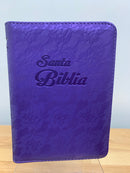 Bíblia de letra grande tamaño 10 puntos Reina Valera 1960 morado con índice cierre