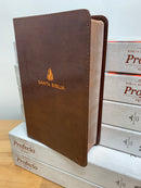 Bíblia tamaño bolsillo reina Valera 1960 marrón piel fabricada