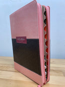 Bíblia para mujer letra súper gigante 18 puntos Reina 1960 índice cierre rosa /cafe