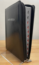 Biblia letra grande manual reina 1960 con cierre negro semipiel índice 12 puntos