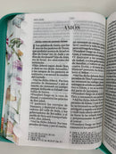 Bíblia letra grande portátil reina Valera 1960 cierre mariposa turquesa índice 11 puntos