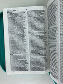 Bíblia letra grande 11 puntos tamaño portátil Mujer reina Valera 1960 flores turquesa