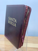 Bíblia tamaño bolsillo reina Valera 1960 chocolate cierre con índice 10 puntos