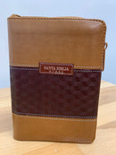 Bíblia tamaño bolsillo reina Valera 1960 con cierre marrón claro índice