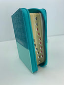 Bíblia para Mujer tamaño bolsillo rv1960 cierre índice turquesa piel 8 puntos