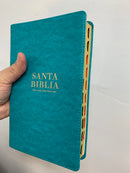 Bíblia de letra grande para mujer reina Valera 1960 tamaño Manaul turquesca índice 12 puntos