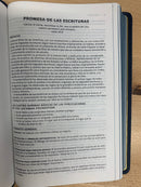 Bíblia para el ministro Nbla piel genuina de cabra azul marino LETRA GRANDE REFENCIAS