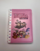 Bíblia para ninos  ilutrada mi gran  viaje rosa corazónes cierre 8 .5 puntos