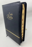 Bíblia letra gigante tamaño manual 14 puntos piel negro reina valera 1960 cierre índice