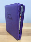 Bíblia de letra grande tamaño 10 puntos Reina Valera 1960 morado con índice cierre