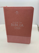 Bíblia para Mujer letra grande 11 puntos portatil  rv1960 cierre Jean rosa índice