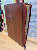 Bíblia de estudio arcoíris simipiel café reina 1960 con índice