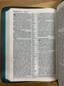 Bíblia de letra  grande Ntv sentipiel turquesa zíper con referencias