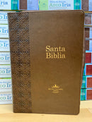 Bíblia de estudio arcoíris Reina Valera1960 con cierre piel fabricada  cafe índice