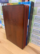 Bíblia de estudio arcoíris simipiel café reina 1960 con índice