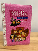 Bíblia para ninos mi gran viaje ilustrada rv1960 letra grande rosa/blanco cierre