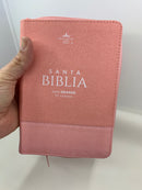 Bíblia para Mujer letra grande 11 puntos portatil  rv1960 cierre Jean rosa índice