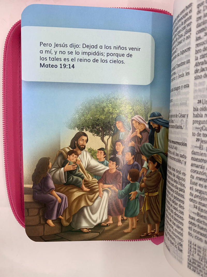 Bíblia para Nina’s Reina Valera 2020 rosa Cierre vinil