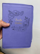 Bíblia para mujer letra grande manual Reina Valera 1960 morado cierre índice 12 PUNTOS