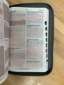 Bíblia de promesas Gris Reina 1960 Cierre Indice tamaña manual palabras de cristo en rojo