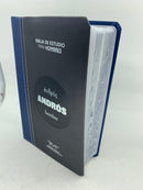 Bíblia de estudio para hombres  Andrós  Valera contemporánea piel azul dos tonos índice