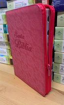 Bíblia letra gigante para mujer Riena Valera 1960 cierre fusia 14 puntos