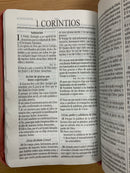 Bíblia de letra grande para mujer Reina Valera 1960 cierre índice salmón brillos