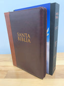 Bíblia de letra súper gigante para hombres reina Valera 1960 cierre índice piel caoba 17 puntos