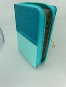 Bíblia letra grande 11 puntos tamaño portátil Mujer reina Valera 1960 flores turquesa