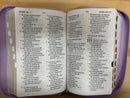 Bíblia letra gigante para mujer rv1960 cierre morado Flores índice 14 puntos