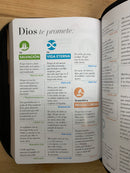 Bíblia de letra gigante reina Valera 1960 duotone  negro y cafe tamano manual cierre 14 puntos
