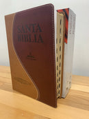 Biblia de letra gigante antigua versión REINA VALERA 1909 piel imitación índice marrón