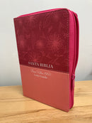 Bíblia tamaño manual letra grande Reina Valera 1960 cierre índice rosa flores