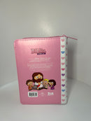 Bíblia para ninos  ilutrada mi gran  viaje rosa corazónes cierre 8 .5 puntos