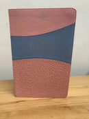 Bíblia para mujer letra grande Reina valera 1960 piel imitación  ROSA GRIS 12 puntos índice