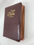 Bíblia tamaño bolsillo letra grande  9 puntos reina Valera 1960 cierre café índice