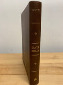 Bíblia letra gigante Nvi con cierre cuero ecológico marron 13 puntos