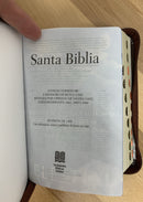 Bíblia tamaño bolsillo reina Valera 1960 chocolate cierre con índice 10 puntos