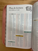 Bíblia para mujer letra grande 12 puntos reina  VALERA 1960 rosada cierre índice