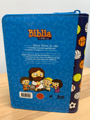 Bíblia para niños mi grand viaje reina Valera 1960 tamaño bolsillo cierre azul