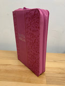 Bíblia para Mujer letra grande tamaño manual reina valera 1960 fuchsia semipiel Indice